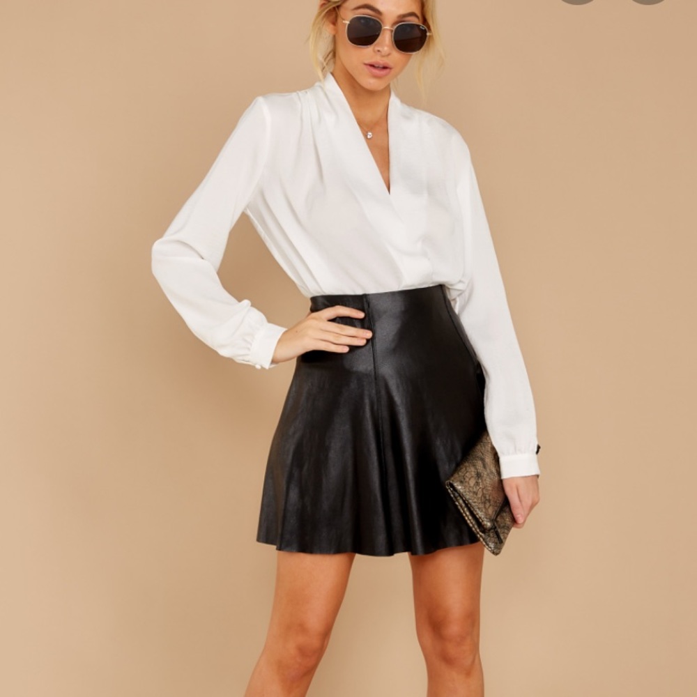 Faux leather skater skirt